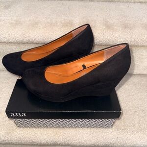 a.n.a Classic Black Wedge Shoes